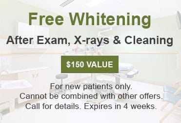 Teeth Whitening Offer - Free Whitening. After Exam, X-rays & Cleaning - $150 Value
